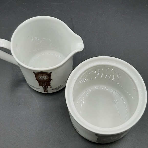 Vintage Mitterteich Porzellan Bavaria Coffee Pot Set Clocks Cream & Sugar German - Picture 8 of 9